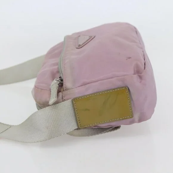 Authentic PRADA Shoulder Bag Nylon Pink Silver - Picture 10 of 16